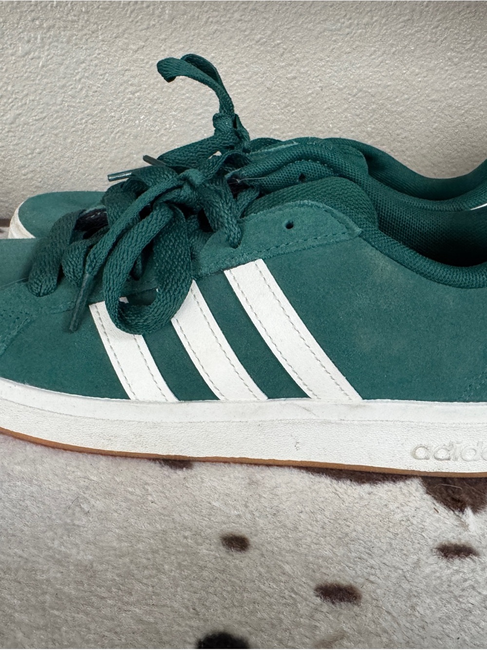 adidas Teal Suede Sneakers with White Three Stripes